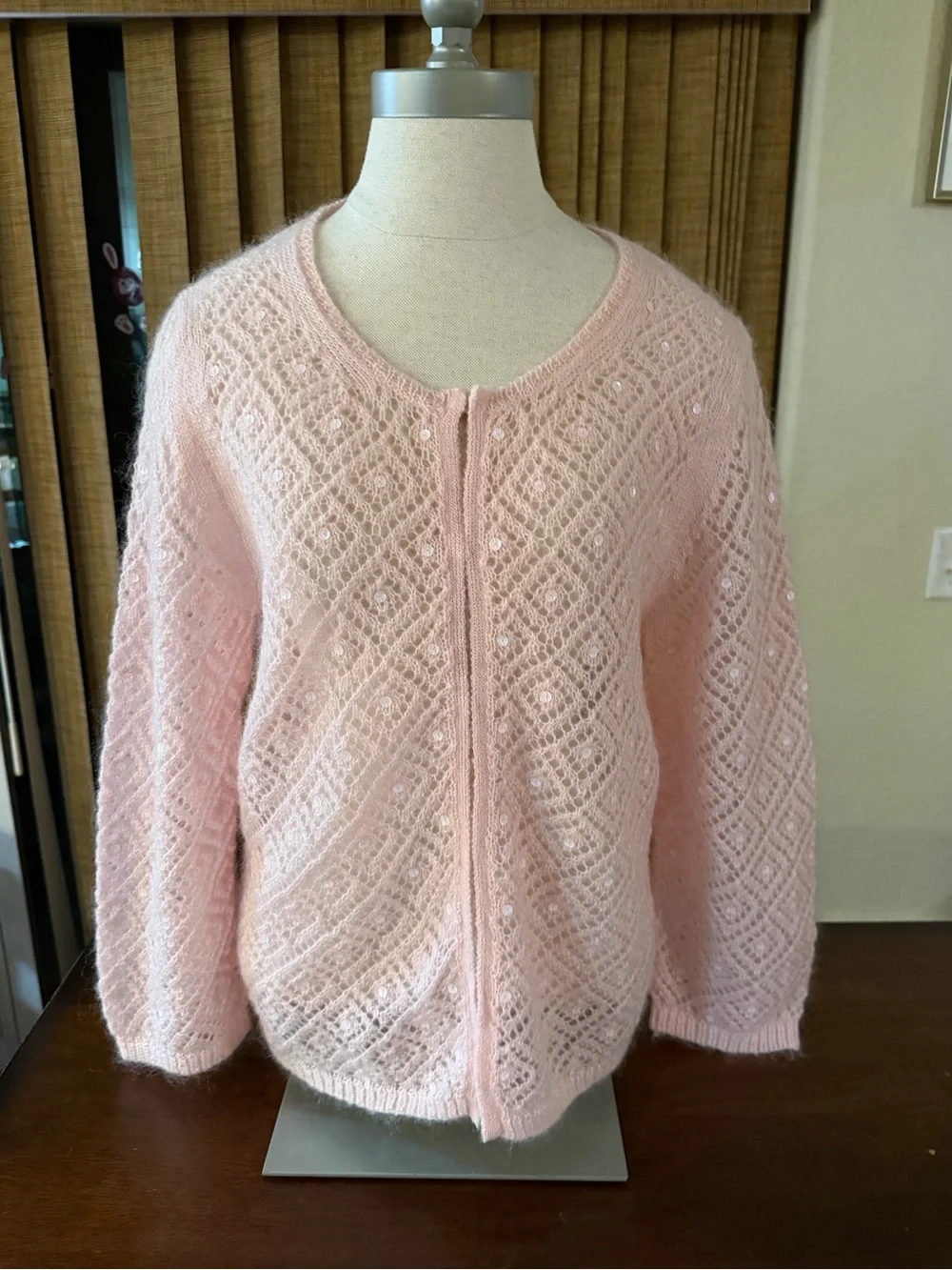 Banana Republic Light Pink Openwork Sequin Cardigan - Picture 1 of 3